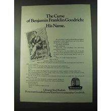 1973 B.F. Goodirch Tires Ad - The Curse: His Name
