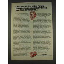 1977 Secure Denture Adhesive Ad - Going for Me