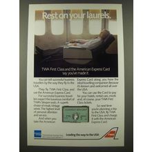 1986 TWA Airlines Ad - Rest on Your Laurels