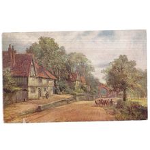 PENSHURST VILLAGE, KENT used antique postcard by J Salmon 1924 postmark =