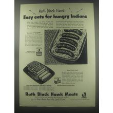 1952 Rath Black Hawk Meats Advertisement - recipe for Sausages 'n' Spaghetti