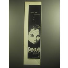 1959 Coty L'aimant Perfume Ad - Nothing makes a woman more feminine to a man