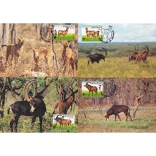 Giant Sable Antelope Angola Deer 4x Stamp FDC Postcard s