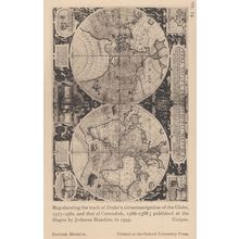 Sir Francis Drake Medieval 1500s Map Globe Antique Postcard