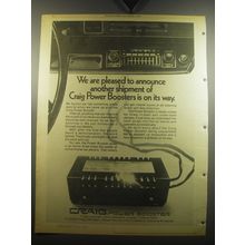 1974 Craig Power Booster Ad - We are pleased to announce another shipment