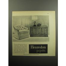 1957 Henredon Schoonbeck Armchair and Cherry Cabinet Advertisement