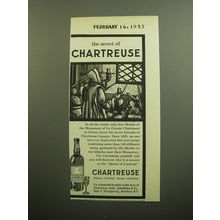 1957 Chartreuse Liqueur Ad - The secret of Chartreuse