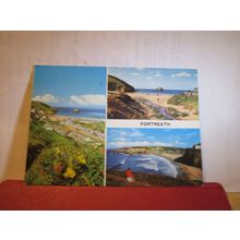 multiview, PORTREATH, CORNWALL.. used postcard by Murray King 1976 postmark =