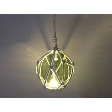 Pack Of 2] LED Lighted Green Japanese Glass Ball Fishing Float with White Ne...