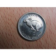 1967 Queen Elizabeth ll 5 Cents Canada Coin