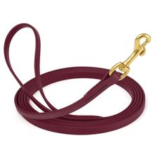 Dog Pet Leash Merlot Burgundy w/ Brass Hardware W 1/2" - L20'