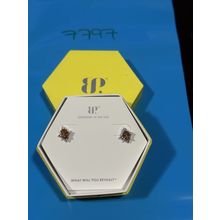 NIB Bomb Party Stud Earrings Chic RBP5465 Inspired To Dream Topaz CZ Rhodium P