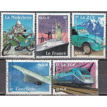 France 2002 Michel 3608 - 3612 O Cote (2008) 6.00 € Transports Cachet rond