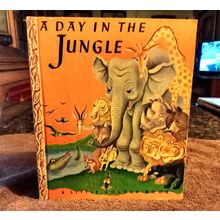 Old Vintage Original Little Golden Book A Day In The Jungle 1943