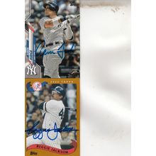 REGGIE JACKSON & AARON JUDGE AUTOGRAPH 2020 NEW YORK YANKEES HOF WORLD CHAMPIONS