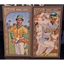 RICKEY HENDERSON 2015 TOPPS GYPSY QUEEN MINI BROWN VARIATION BASEBALL CARD #190
