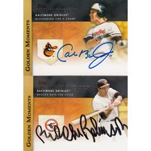 CAL RIPKEN JR & BROOKS ROBINSON AUTO 2012 BALTIMORE ORIOLES HOF WORLD CHAMPIONS