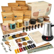 Softowl Premium Soy Candle Making Kit with Electric Melter - Soy Wax, Big 7Oz Ja