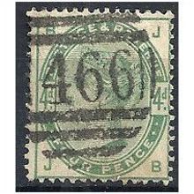 1883 SG192 4d Dull Green Good+/Fine Used Good Colour Check Letters "DE". No 466