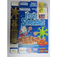 Nestle Shreddies 1994 Alien Fling-Ons Empty Cereal Box 450g Box only