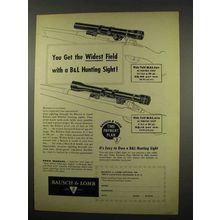 1957 Basuch & Lomb Rifle Scope Ad - BALfor, BALsix