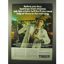 1971 Timken Bearings Ad - Help at Three in the Morning