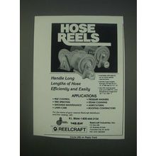 1989 Reelcraft Hose Reels Ad - Handle long lengths of hose efficiently