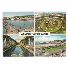 multiview, WESTON-SUPER-MARE, SOMERSET unused vintage postcard by John Hinde =