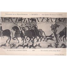 no 109 unused French postcard c.1910. BAYEUX, THE QUEEN MATILDA TAPESTRY #