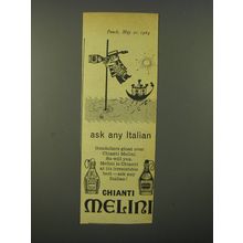 1964 Chianti Melini Wine Ad - Ask any Italian