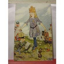 ALICE AND HER FRIENDS by Charles Folkard. Alice in wonderland unused postcard =
