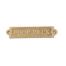 Pack Of 2] Solid Brass Poop Deck Sign 6""
