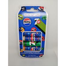 PEPSI 4 piece lip balm set ~ wild cherry & mango & pepsi & 7up