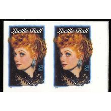 3523a, 34c LUCILLE BALL - IMPERFORATE PAIR - SELDOM OFFERED ERROR - Stuart Katz
