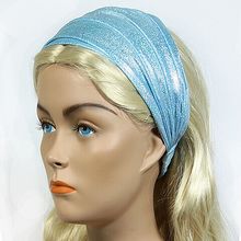 Headband - 12 pcs Metallic Headband - Light Blue - HB-HDB102105