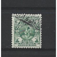 Burma.SG101 6p Dancer (Green).Fine Used.Jul25w