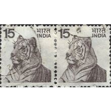 INDIA, CAT, Tiger, Panthera tigris, white 1975, 15p [Pair]
