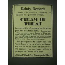 1900 Cream of Wheat Cereal Ad - Dainty Desserts