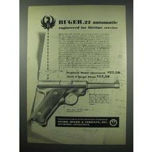 1952 Ruger Standard Model Pistol Ad - Lifetime Service