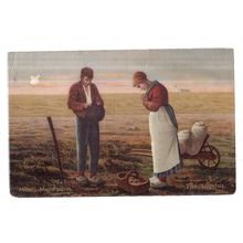 THE ANGELUS by J F Millet used antique postcard by Misch & Stock =