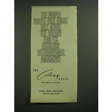 1969 The Colony Hotel Ad - The people people talk about talk about the Colony