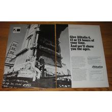 1970 Alitalia Airlines Ad - Give Alitalia 6, 12 or 24 hours of your time.