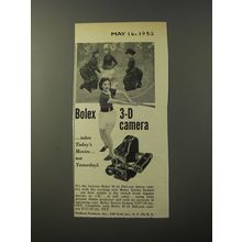 1953 Bolex H-16 DeLuxe Movie Camera Advertisement