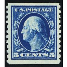 447, Mint VF NH 5¢ Genuine Coil Stamp - Stuart Katz