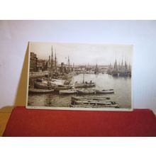 FISH QUAY, THE BARBICAN, PLYMOUTH, DEVON unused vintage postcard WW2 =