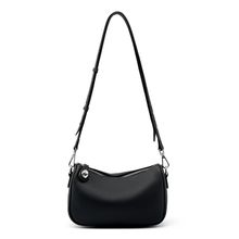 Genuine Leather Women Swinger Fashion Shoulder Cross Bag Black