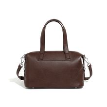 Genuine Leather Women's Handbag Vintage Boston Handbag Brown