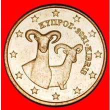 Ⰶ GREECE (2010-2024): CYPRUS ★2 EURO CENTS 2021 MOUFLONS! ★LOW START★NO RESERVE