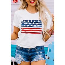 White American Flag Graphic Fashion Tee