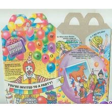 1994 McDonalds Happy Birthday You're Invited Happy Meal Box